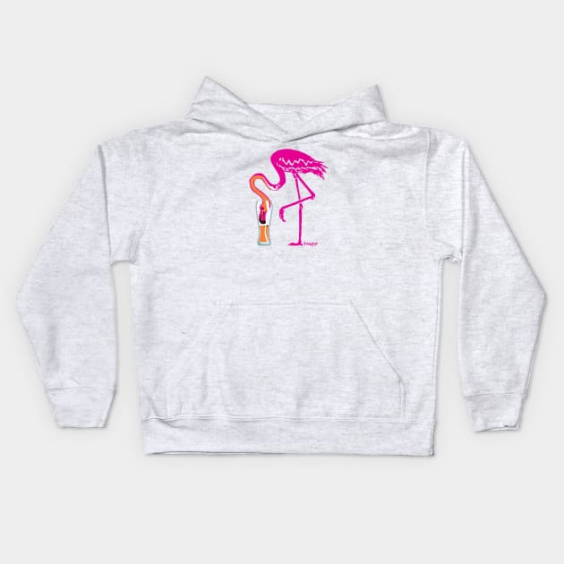 Flamingo-ing-going-gone! Kids Hoodie by Namuginga